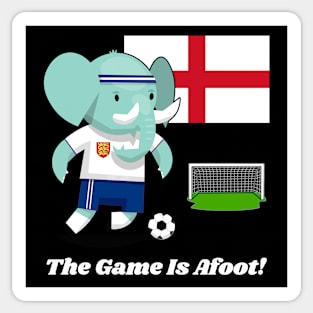 ⚽ England Football, Cute Elephant Scores Goal, The Game Is Afoot! Sticker